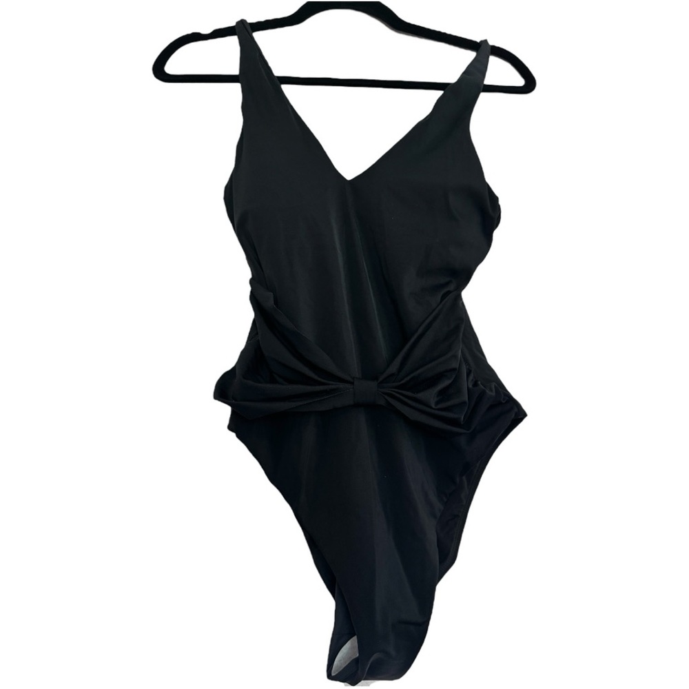New $128 Andie Swim Small The Amor Black One Piece V Neck Swimsuit